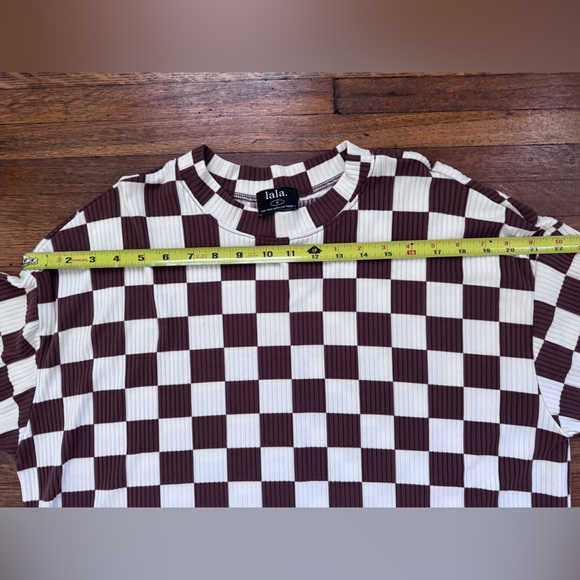 Lala Lex Ribbed Checkerboard Playsuit - Cookie Dough - Picture 9 of 13